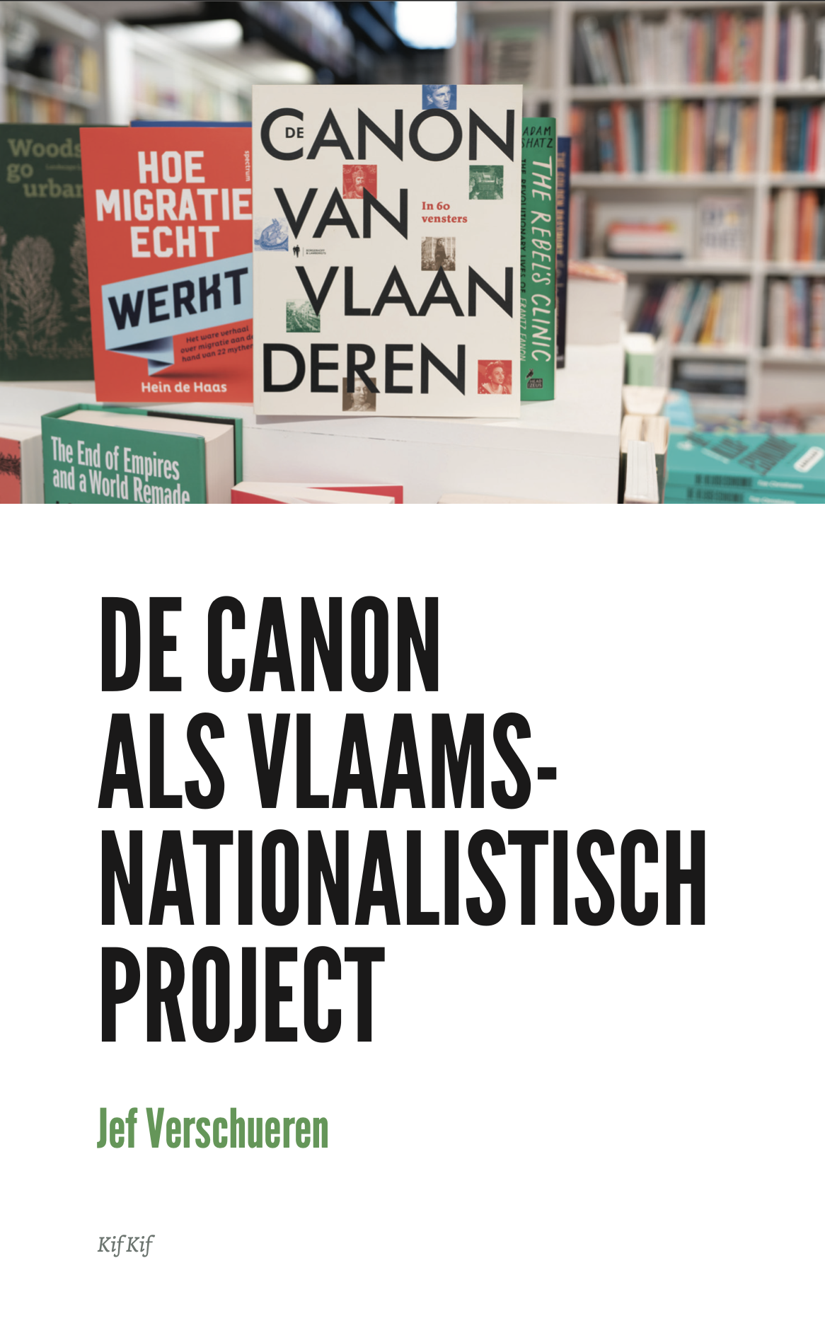 De kaft van het e-book, met daarop de titel en een foto van de papieren versie van de 'Canon van Vlaanderen'