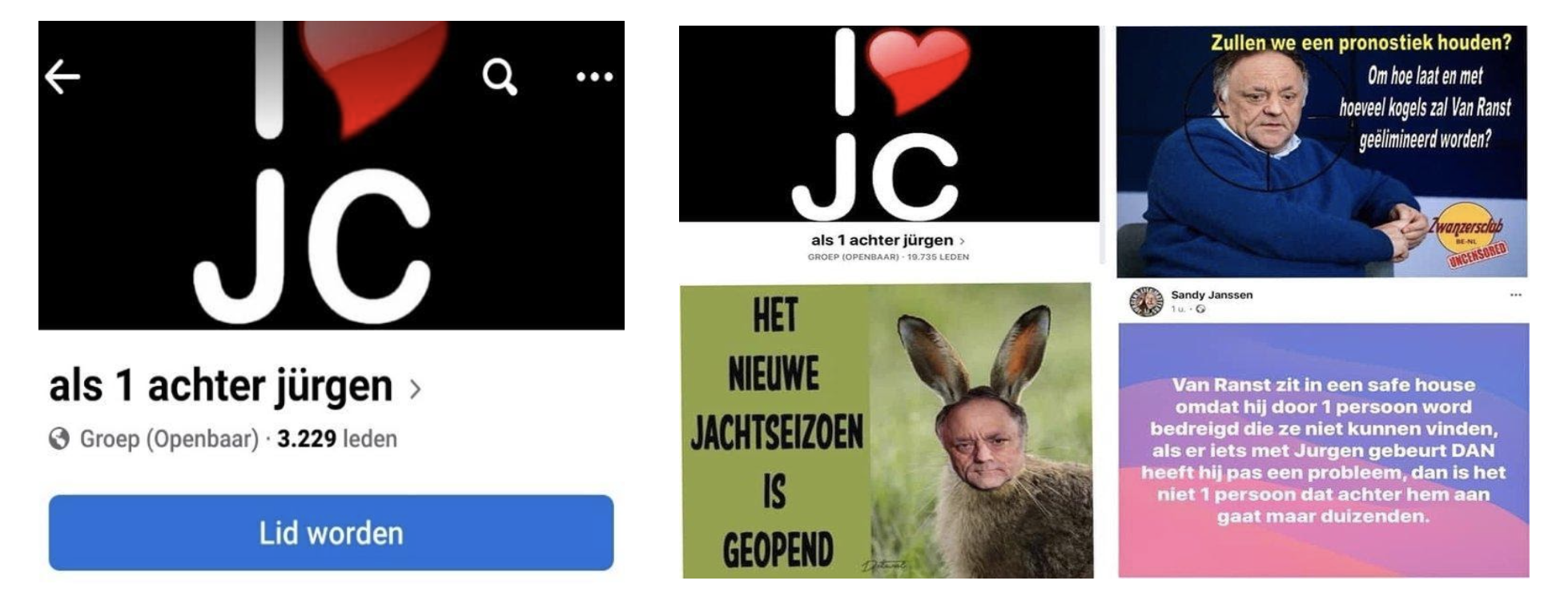 Screenshot facebookgroep als 1 man achter Jurgen